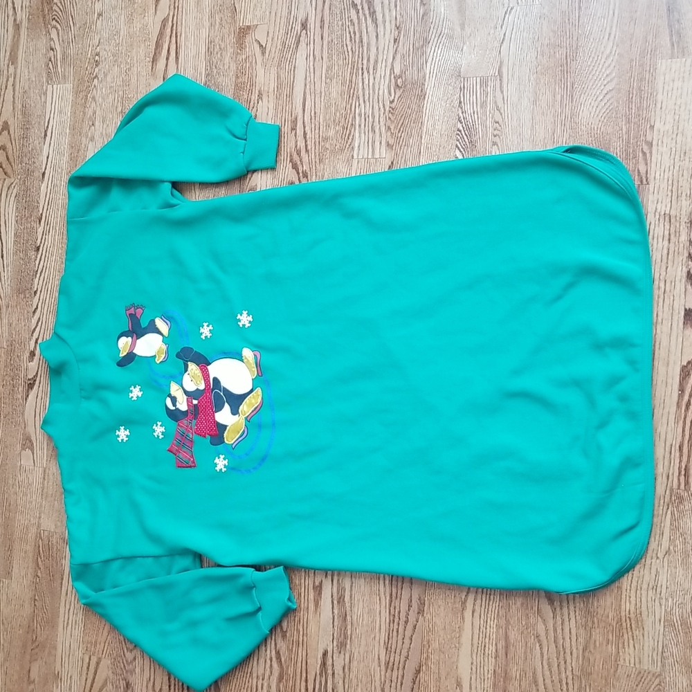 (XL) Fun Holiday Sweater Dress Festive Graphic Loungewear Cozy Casual Turtleneck